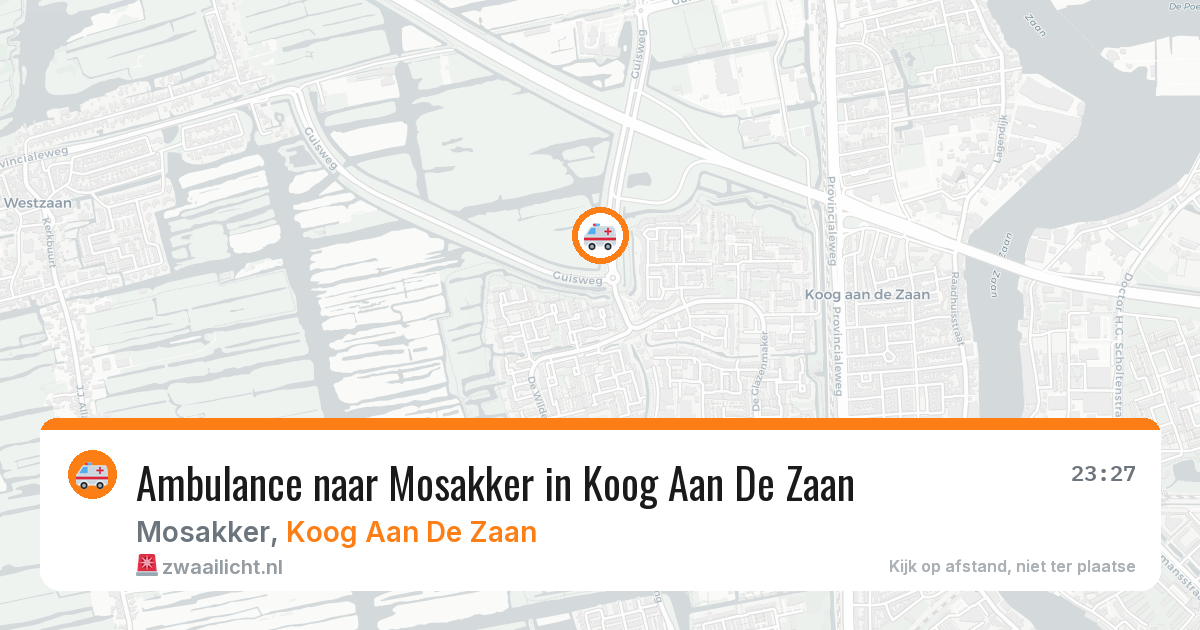 Ambulance naar Mosakker in Koog Aan De Zaan — 9 apr 2026