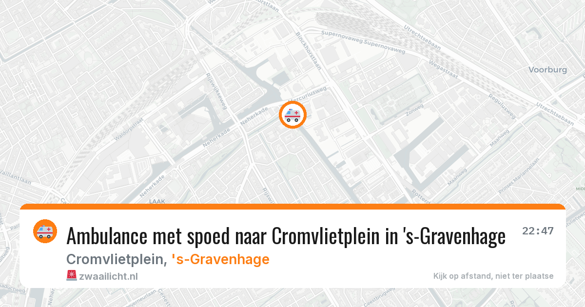 Ambulance met spoed naar Cromvlietplein in 's-Gravenhage — 30 jul 2026