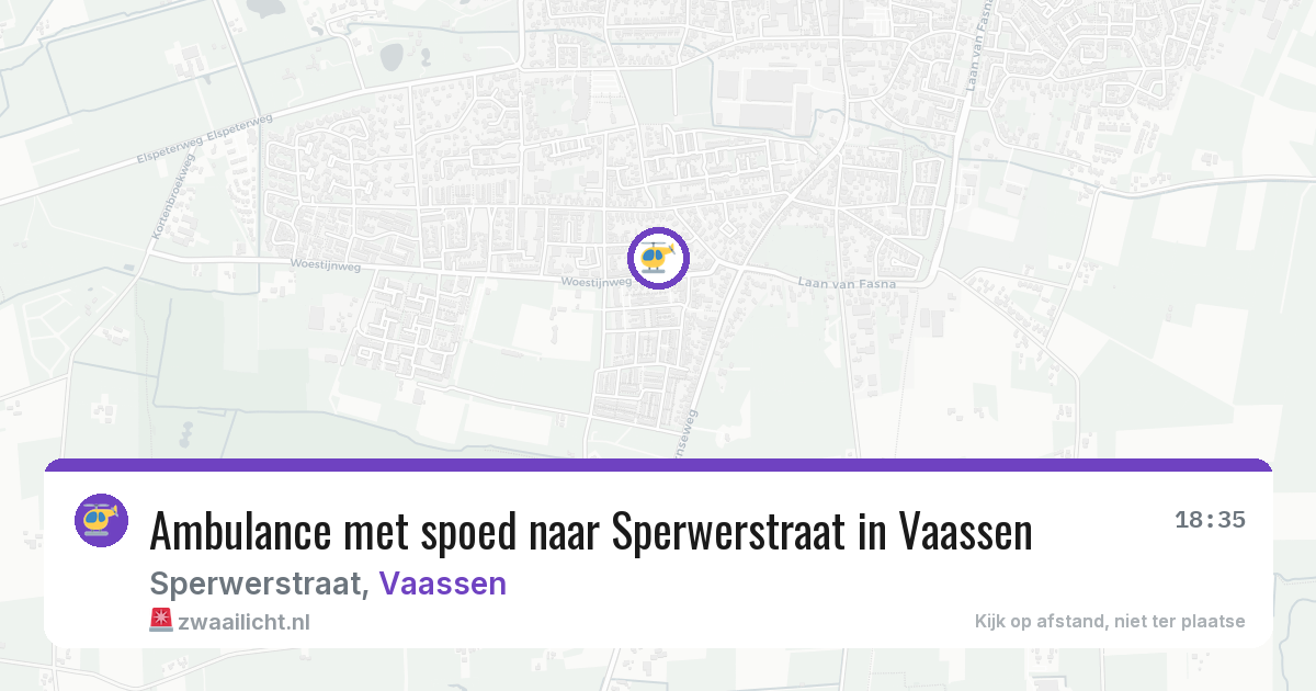 Ambulance met spoed naar Sperwerstraat in Vaassen — 26 apr 2026