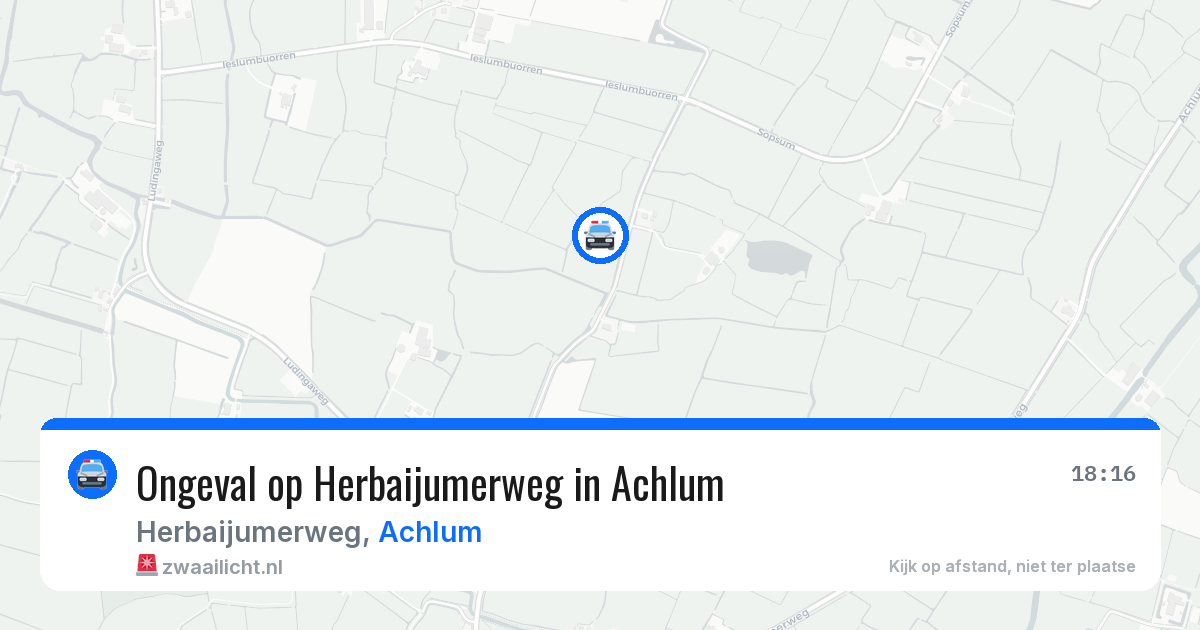 Ongeval op Herbaijumerweg in Achlum — 6 jul 2026
