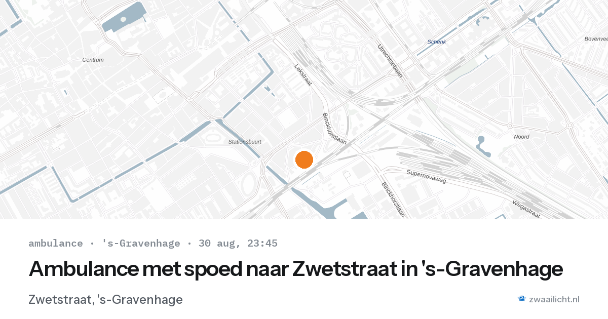 Ambulance met spoed naar Zwetstraat in 's-Gravenhage — 30 aug 2026