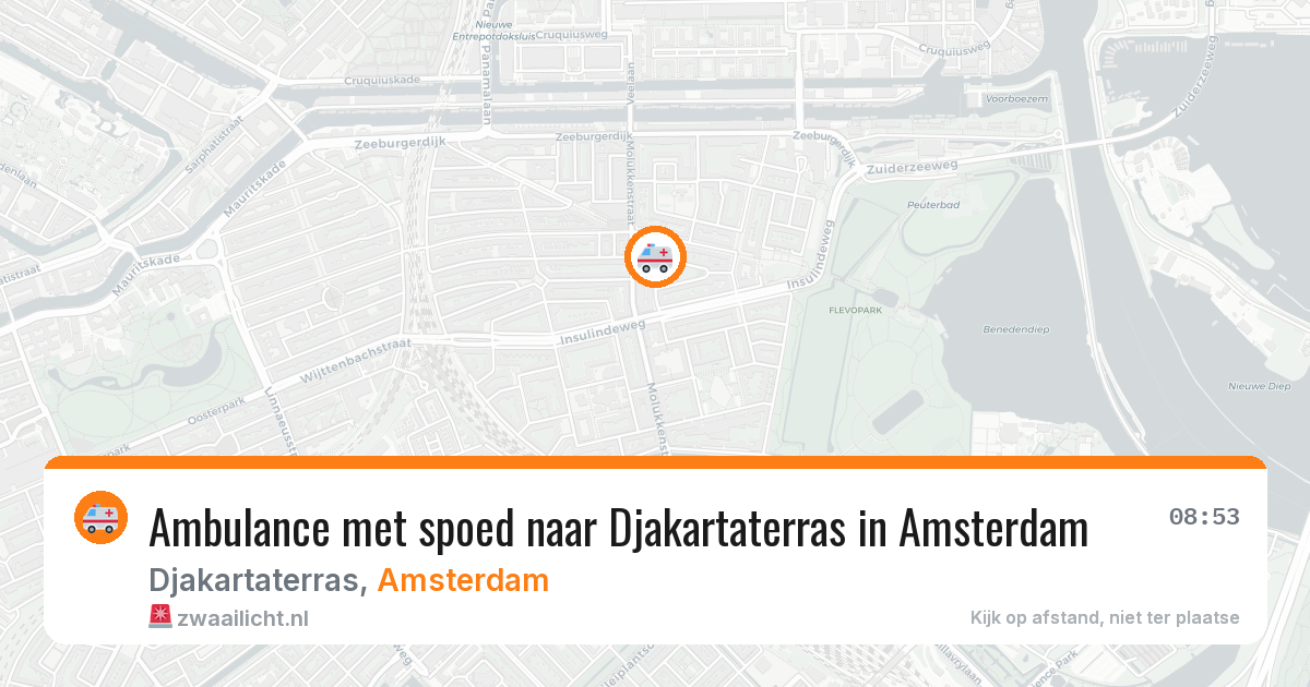 Ambulance met spoed naar Djakartaterras in Amsterdam — 4 mei 2026