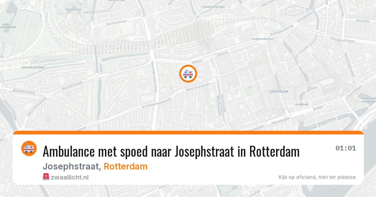 Ambulance met spoed naar Josephstraat in Rotterdam — 9 jun 2026