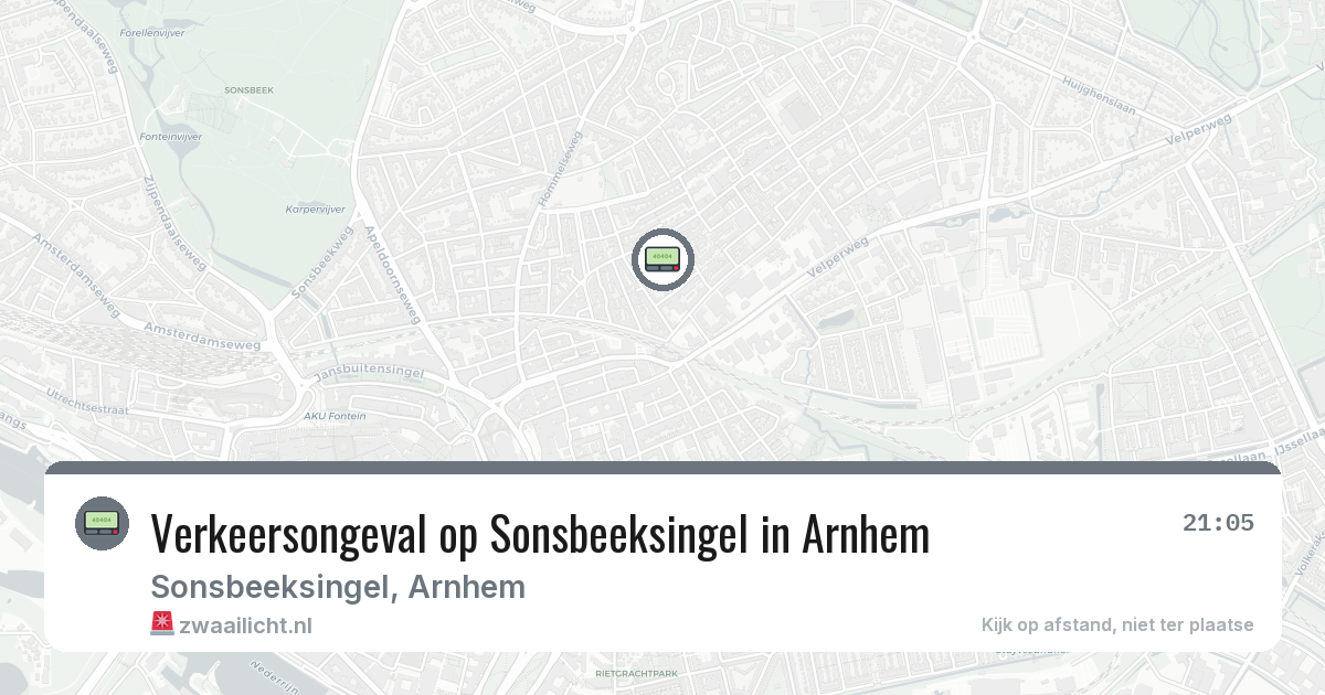 Verkeersongeval op Sonsbeeksingel in Arnhem — 22 jul 2026