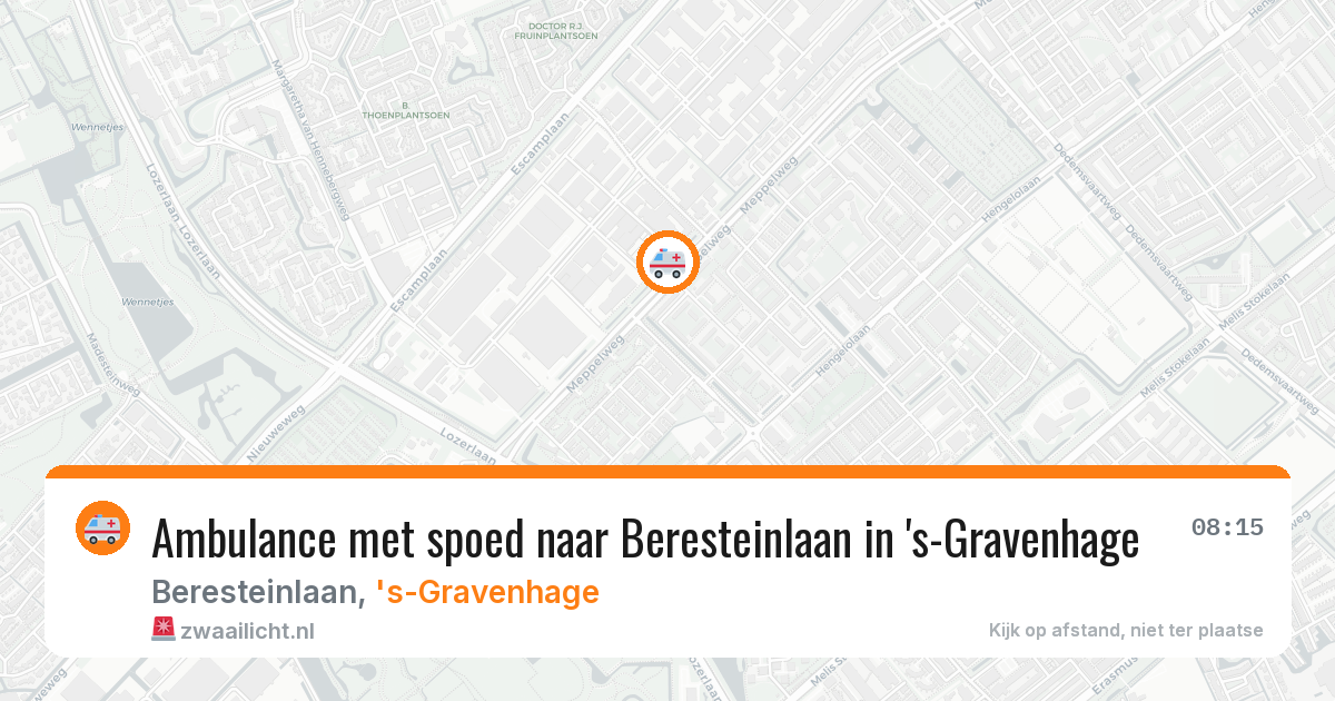 Ambulance met spoed naar Beresteinlaan in 's-Gravenhage — 14 jul 2026