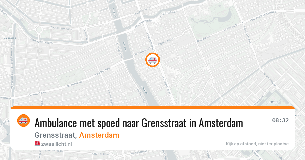 Ambulance met spoed naar Grensstraat in Amsterdam — 26 apr 2026