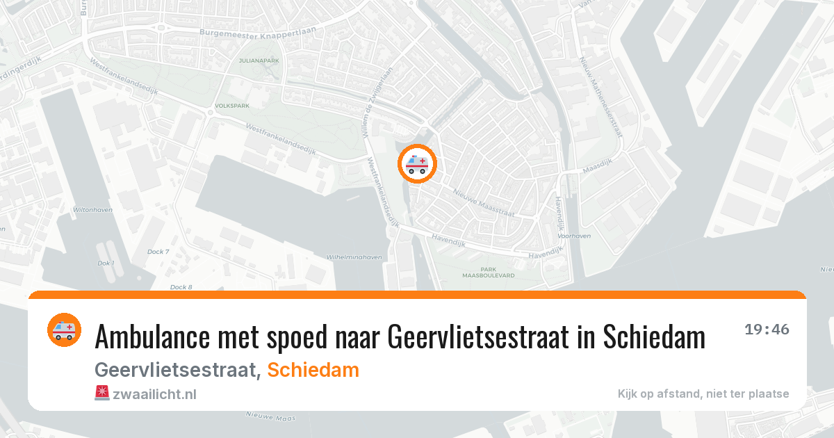 Ambulance met spoed naar Geervlietsestraat in Schiedam — 5 aug 2026