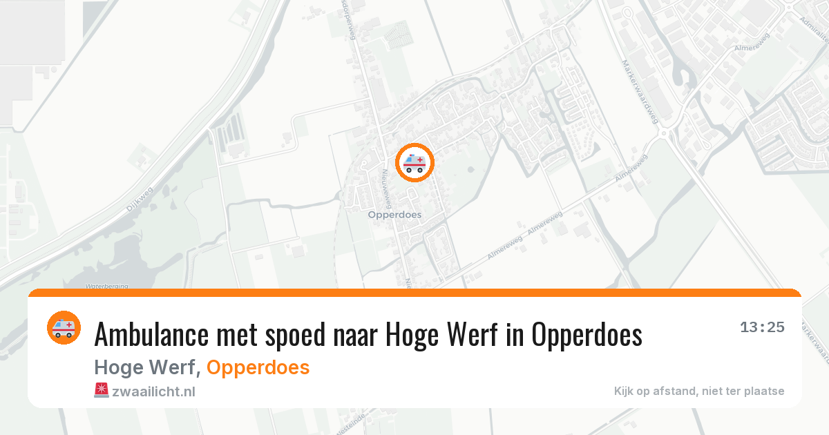 Ambulance met spoed naar Hoge Werf in Opperdoes — 26 apr 2026