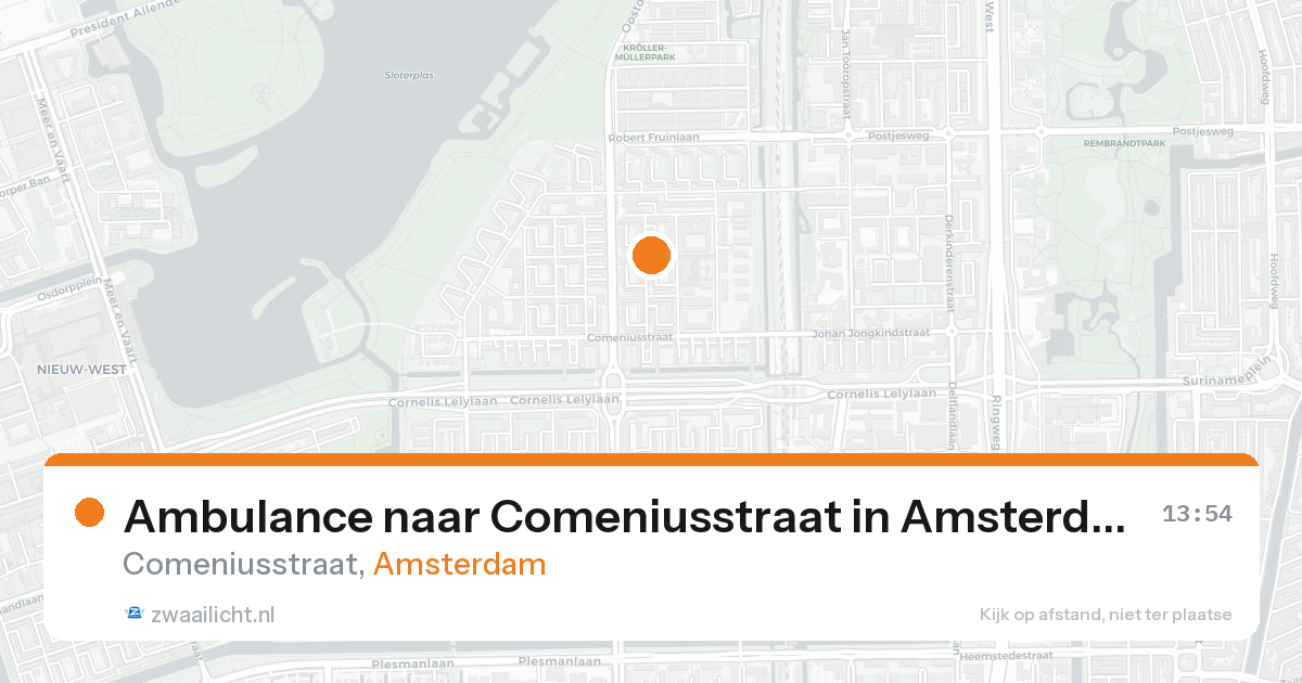 Ambulance naar Comeniusstraat in Amsterdam — 14 aug 2026