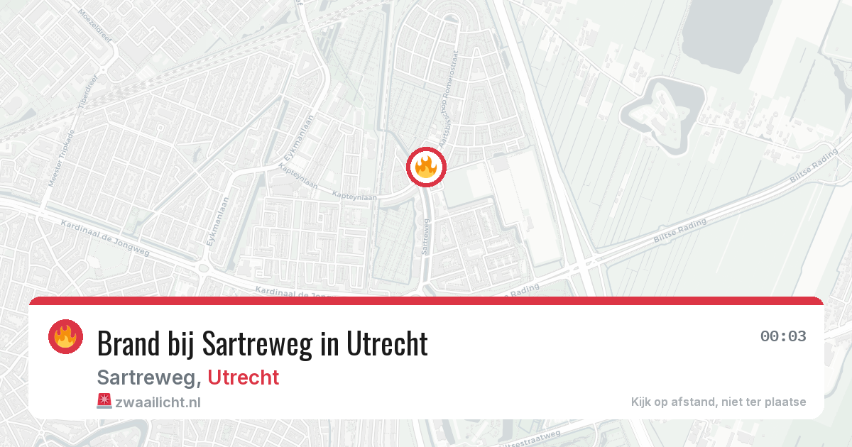 Brand bij Sartreweg in Utrecht — 27 jun 2026