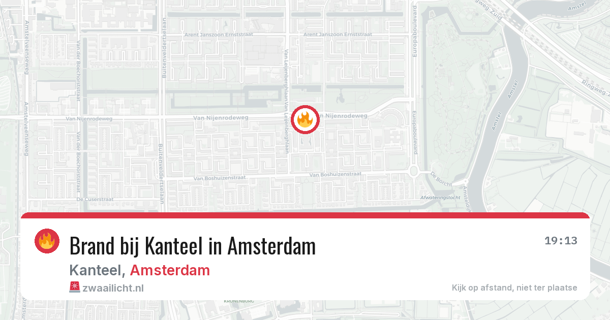 Brand bij Kanteel in Amsterdam — 11 aug 2026