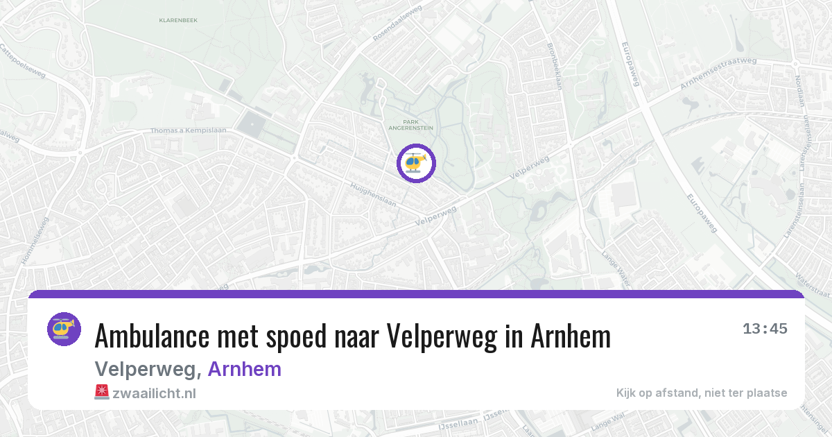Ambulance met spoed naar Velperweg in Arnhem — 26 jun 2026
