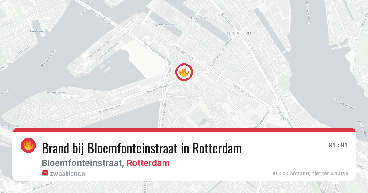 Brand bij Bloemfonteinstraat in Rotterdam — 8 mei 2026