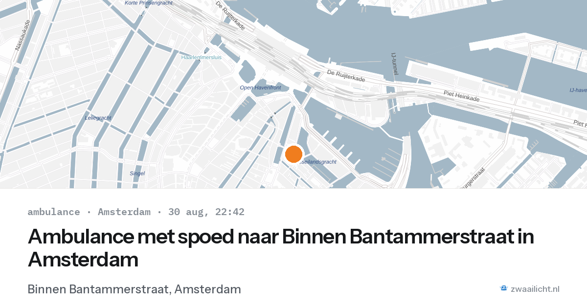 Ambulance met spoed naar Binnen Bantammerstraat in Amsterdam — 30 aug 2026