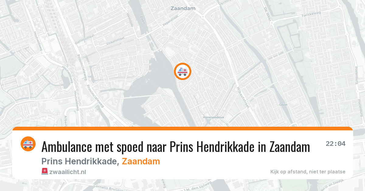Ambulance met spoed naar Prins Hendrikkade in Zaandam — 8 mei 2026