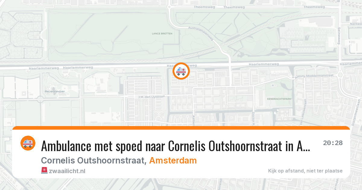 Ambulance met spoed naar Cornelis Outshoornstraat in Amsterdam — 6 apr 2026