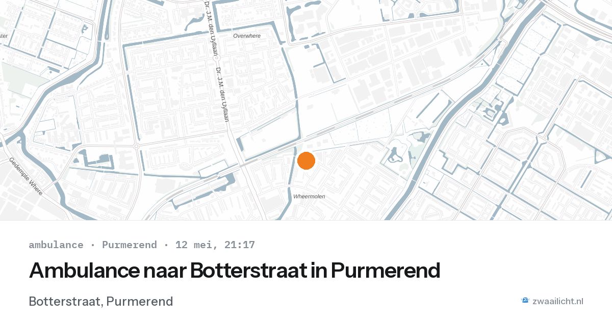 Ambulance naar Botterstraat in Purmerend — 12 mei 2026