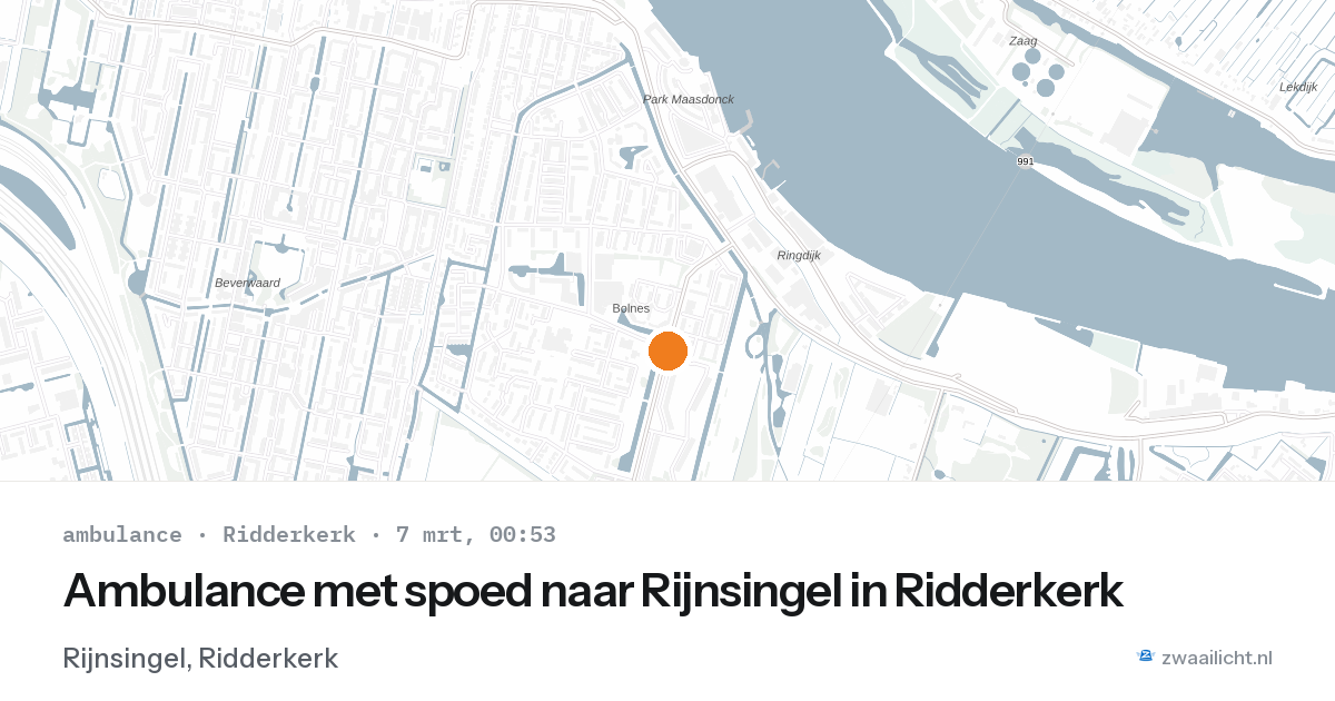 Ambulance met spoed naar Rijnsingel in Ridderkerk — 6 mrt 2026