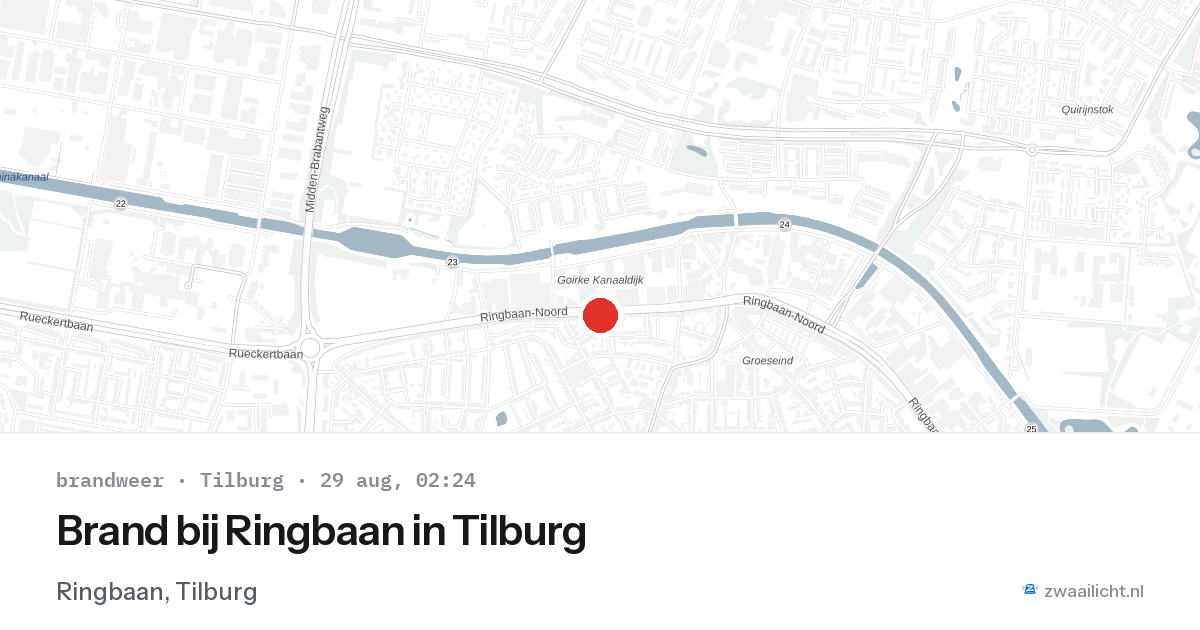 Brand bij Ringbaan in Tilburg — 29 aug 2026