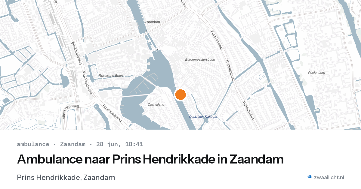 Ambulance naar Prins Hendrikkade in Zaandam — 28 jun 2026
