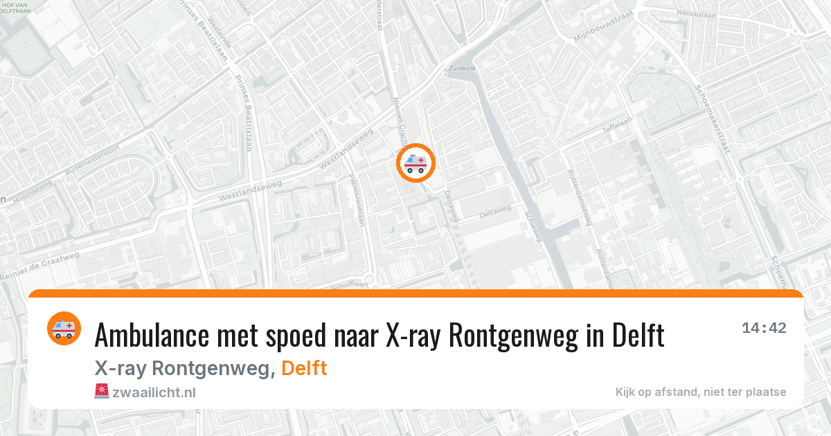 Ambulance met spoed naar X-ray Rontgenweg in Delft — 20 apr 2026