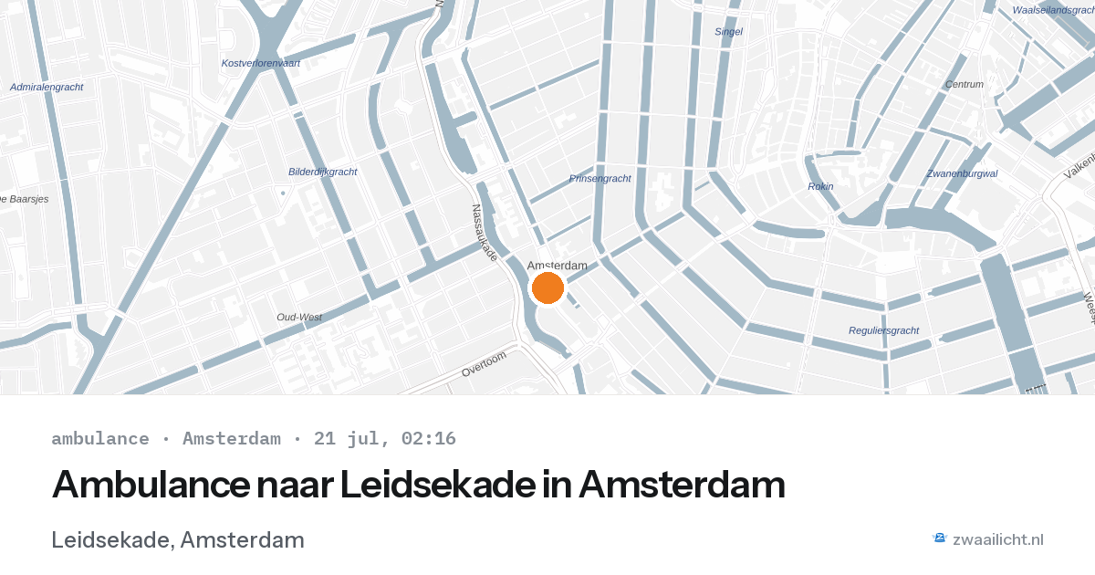 Ambulance naar Leidsekade in Amsterdam — 21 jul 2026