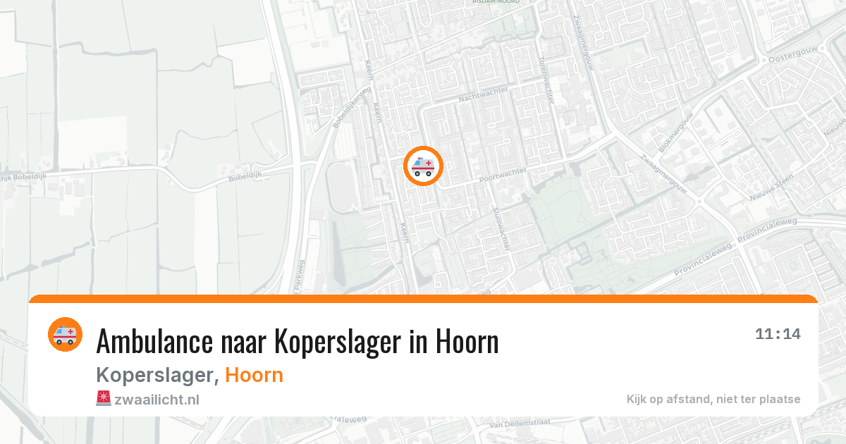Ambulance naar Koperslager in Hoorn — 20 mrt 2026