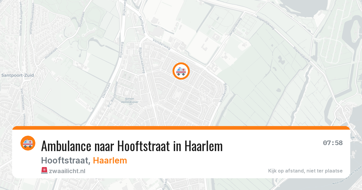 Ambulance naar Hooftstraat in Haarlem — 8 aug 2026