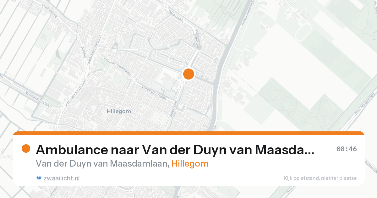 Ambulance naar Van der Duyn van Maasdamlaan in Hillegom — 19 aug 2026