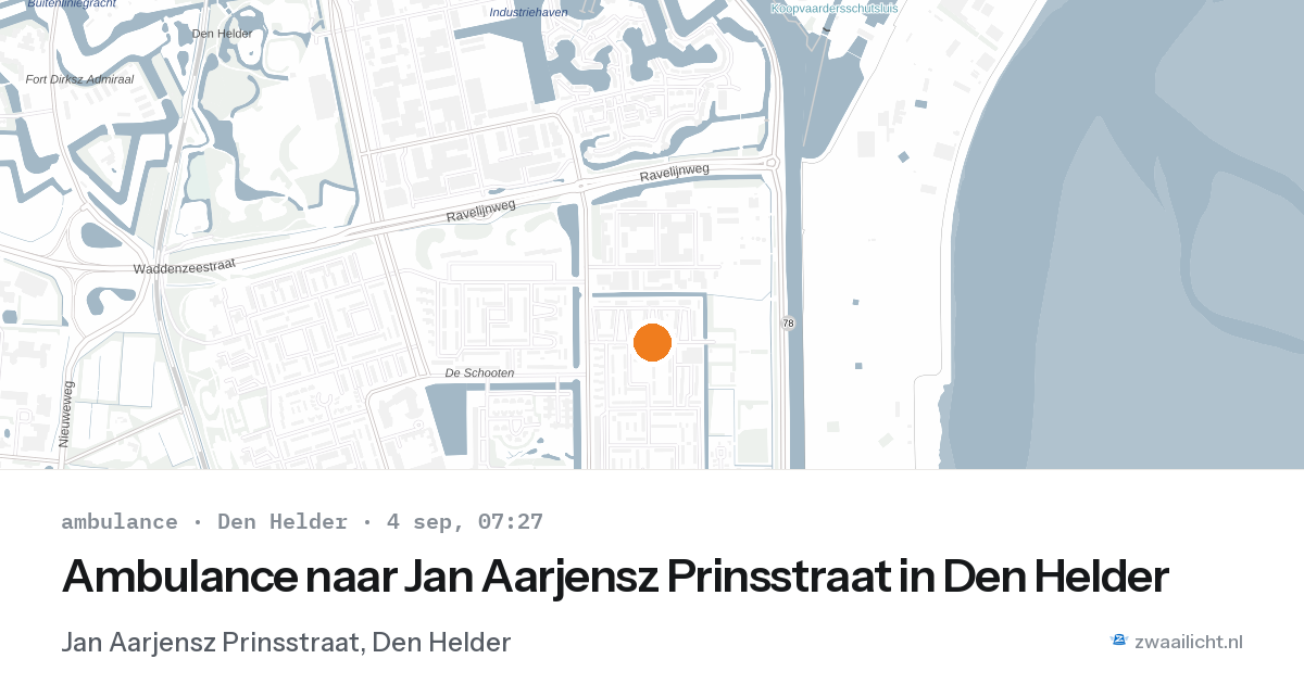 Ambulance naar Jan Aarjensz Prinsstraat in Den Helder — 4 sep 2026