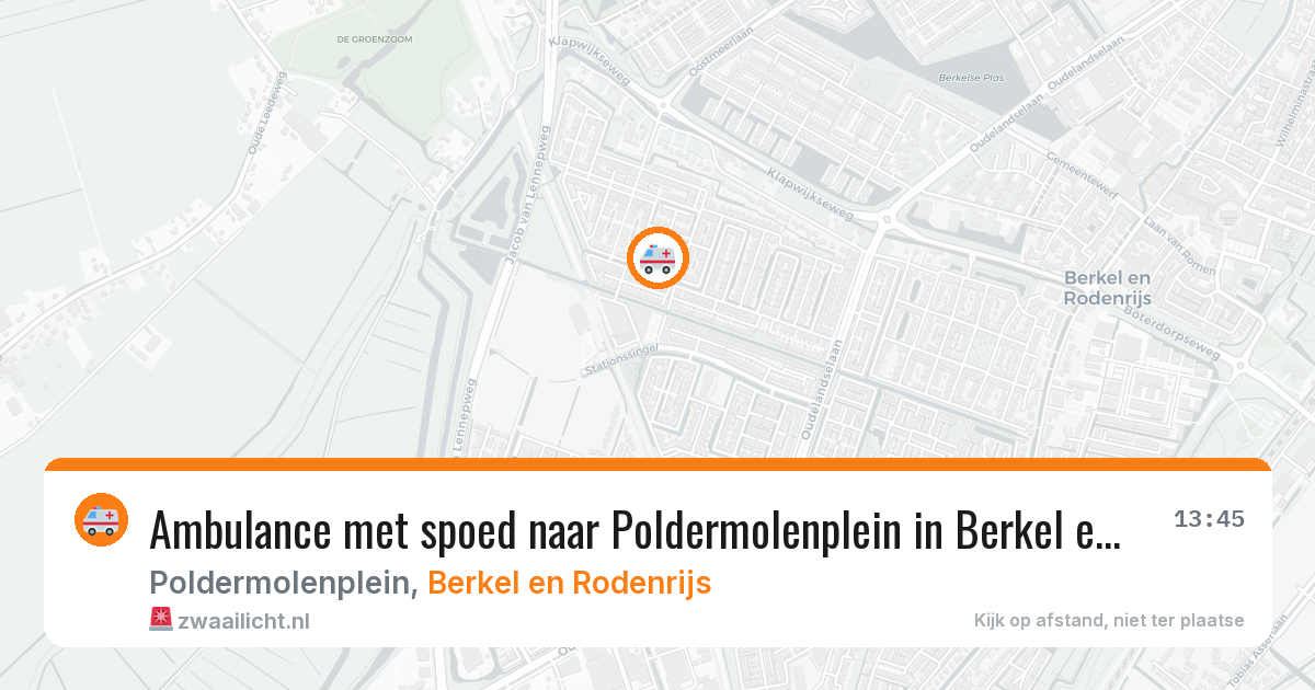 Ambulance met spoed naar Poldermolenplein in Berkel en Rodenrijs — 15 jun 2026