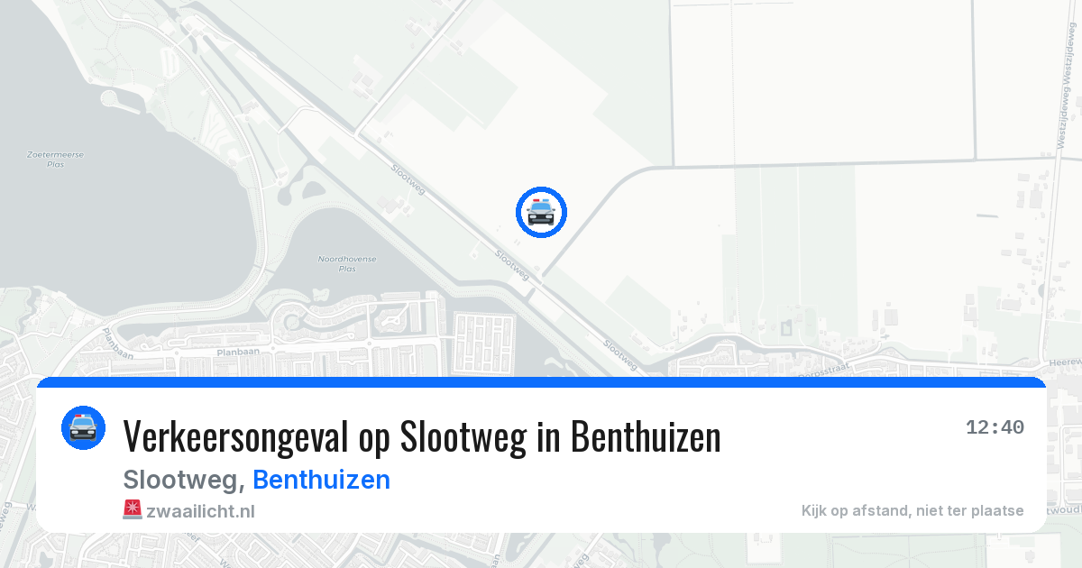 Verkeersongeval op Slootweg in Benthuizen — 25 jul 2026
