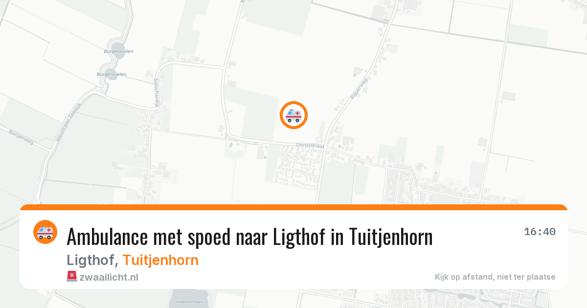 Ambulance met spoed naar Ligthof in Tuitjenhorn — 22 mei 2026