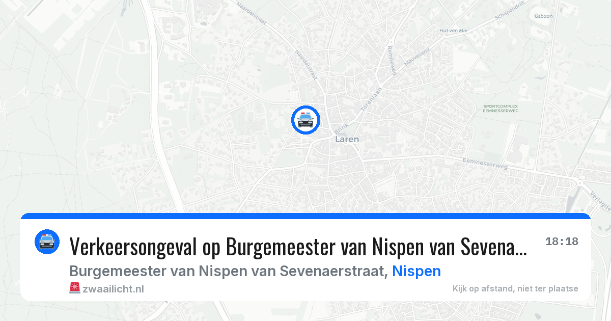 Verkeersongeval op Burgemeester van Nispen van Sevenaerstraat in Nispen — 18 jun 2026