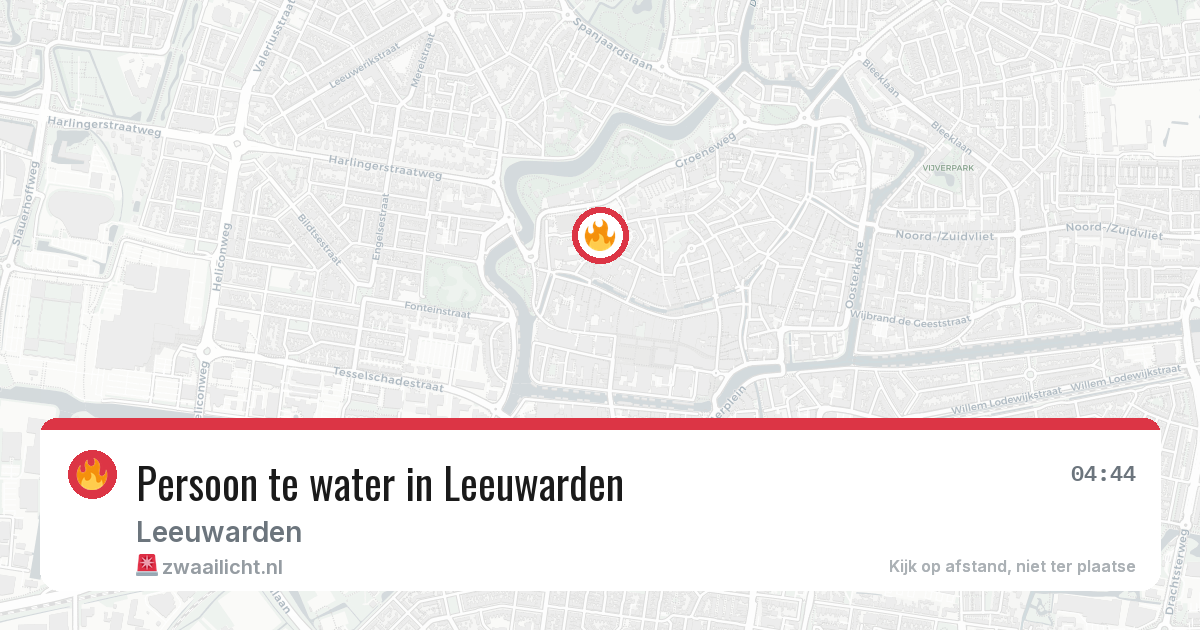 Persoon te water in Leeuwarden — 21 jun 2026