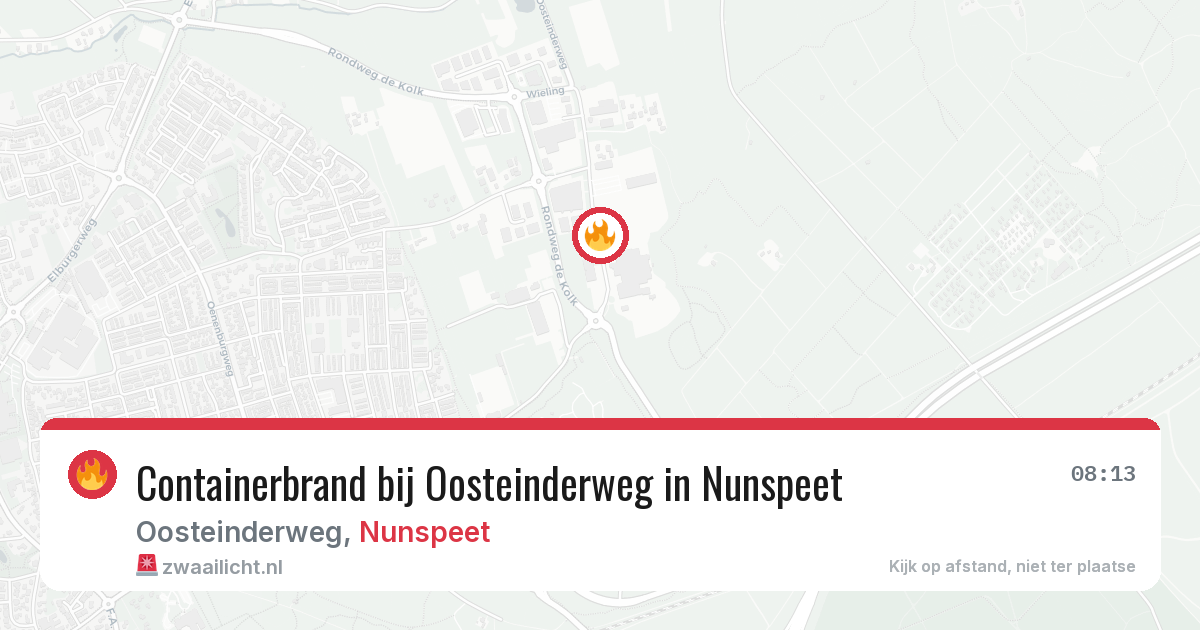 Containerbrand bij Oosteinderweg in Nunspeet — 26 jun 2026