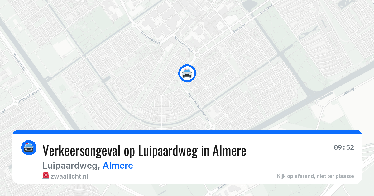Verkeersongeval op Luipaardweg in Almere — 30 mei 2026