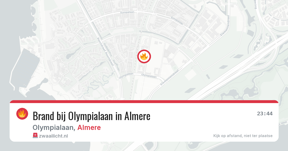 Brand bij Olympialaan in Almere — 5 jul 2026