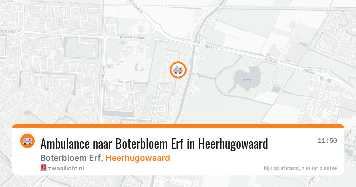 Ambulance naar Boterbloem Erf in Heerhugowaard — 22 mei 2026