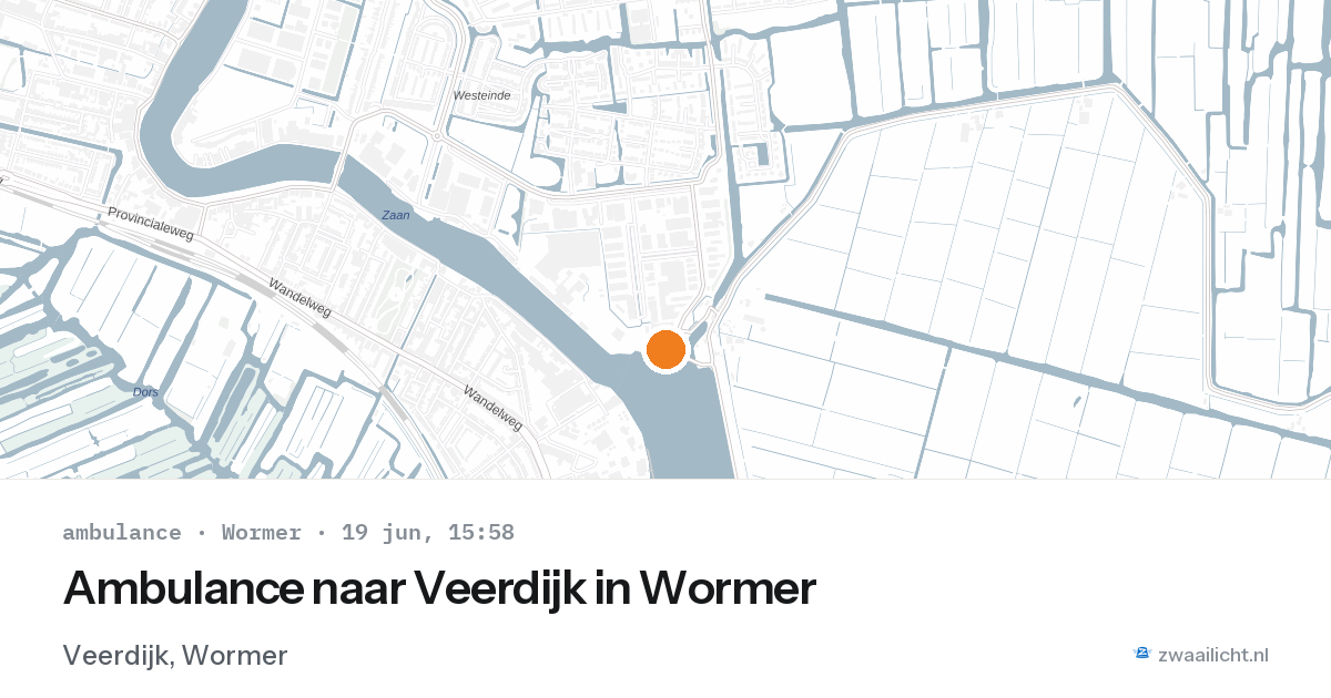Ambulance naar Veerdijk in Wormer — 19 jun 2026