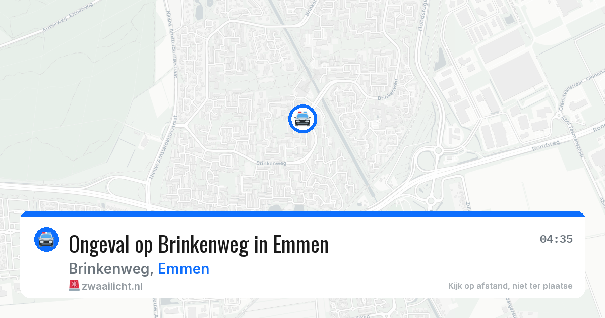 Ongeval op Brinkenweg in Emmen — 3 aug 2026