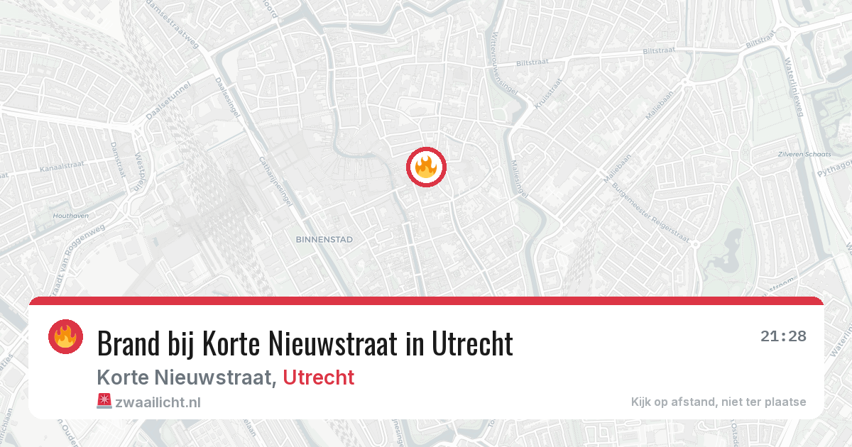 Brand bij Korte Nieuwstraat in Utrecht — 2 jul 2026