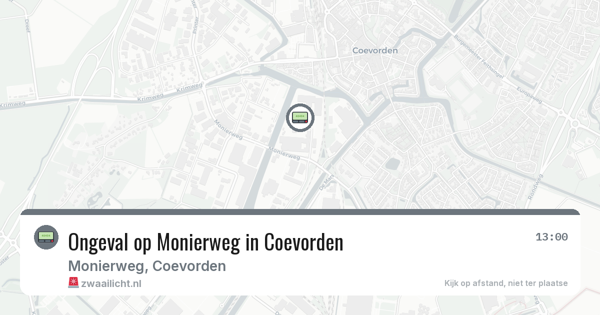 Ongeval op Monierweg in Coevorden — 27 feb 2026