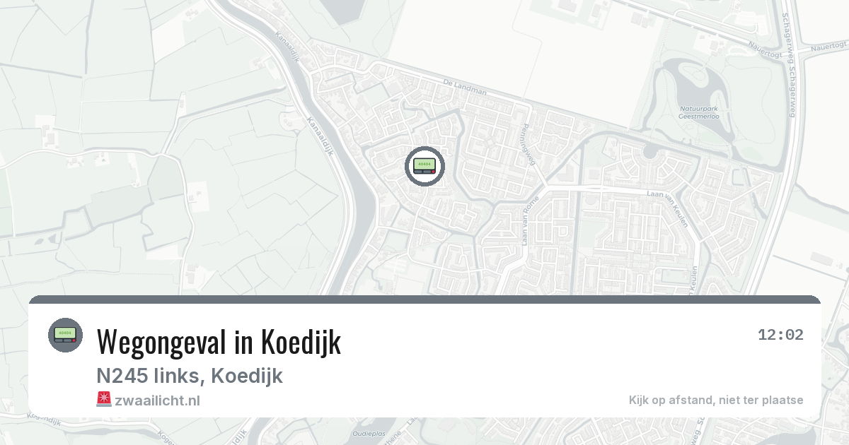 Wegongeval in Koedijk — 14 mrt 2026