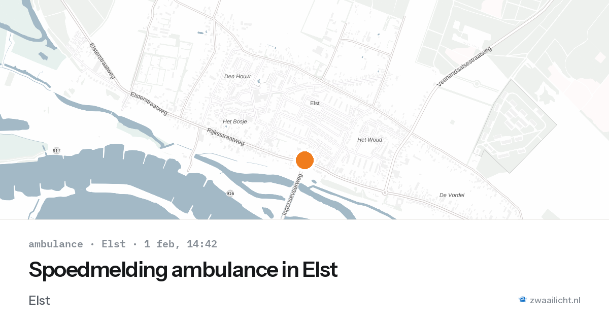 Spoedmelding ambulance in Elst — 1 feb 2026