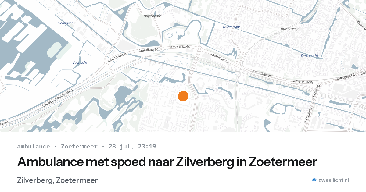 Ambulance met spoed naar Zilverberg in Zoetermeer — 28 jul 2026