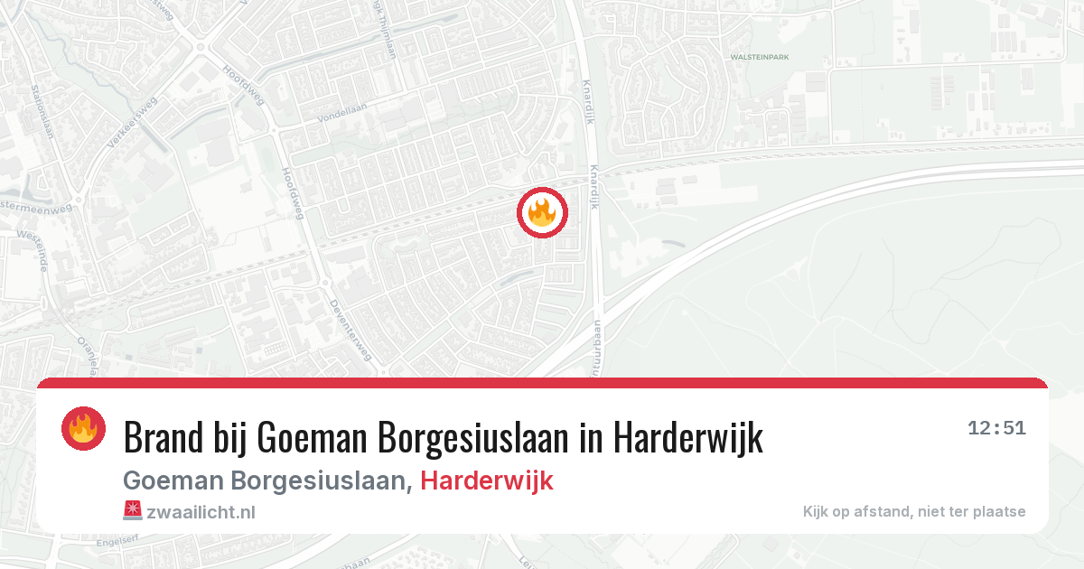 Brand bij Goeman Borgesiuslaan in Harderwijk — 25 mei 2026