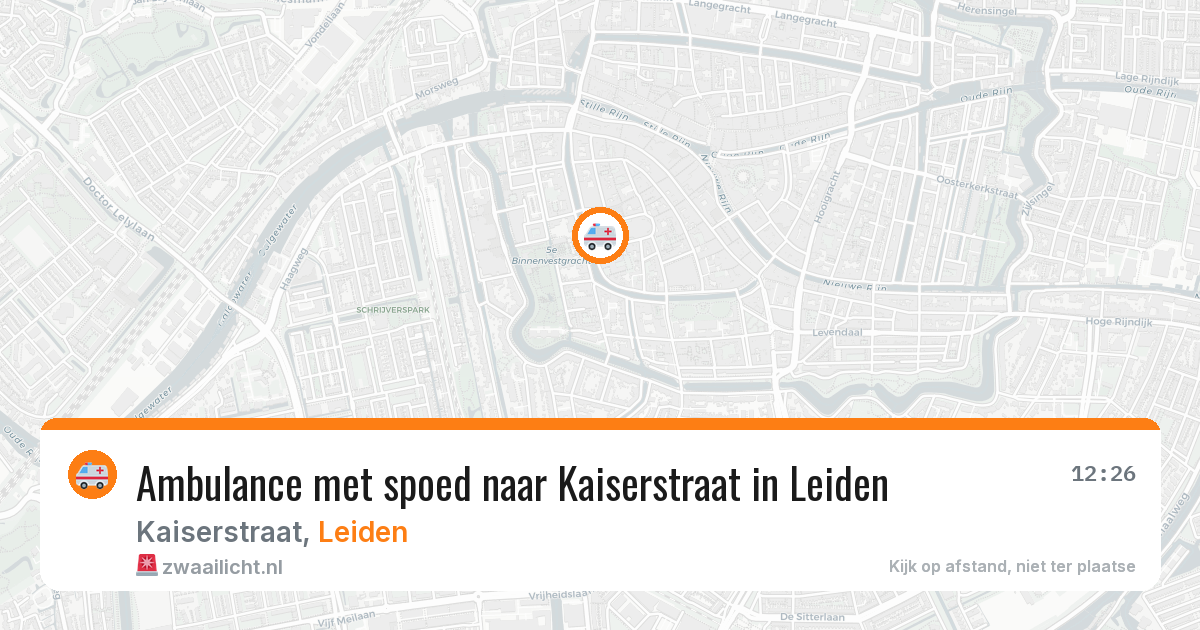 Ambulance met spoed naar Kaiserstraat in Leiden — 24 mrt 2026
