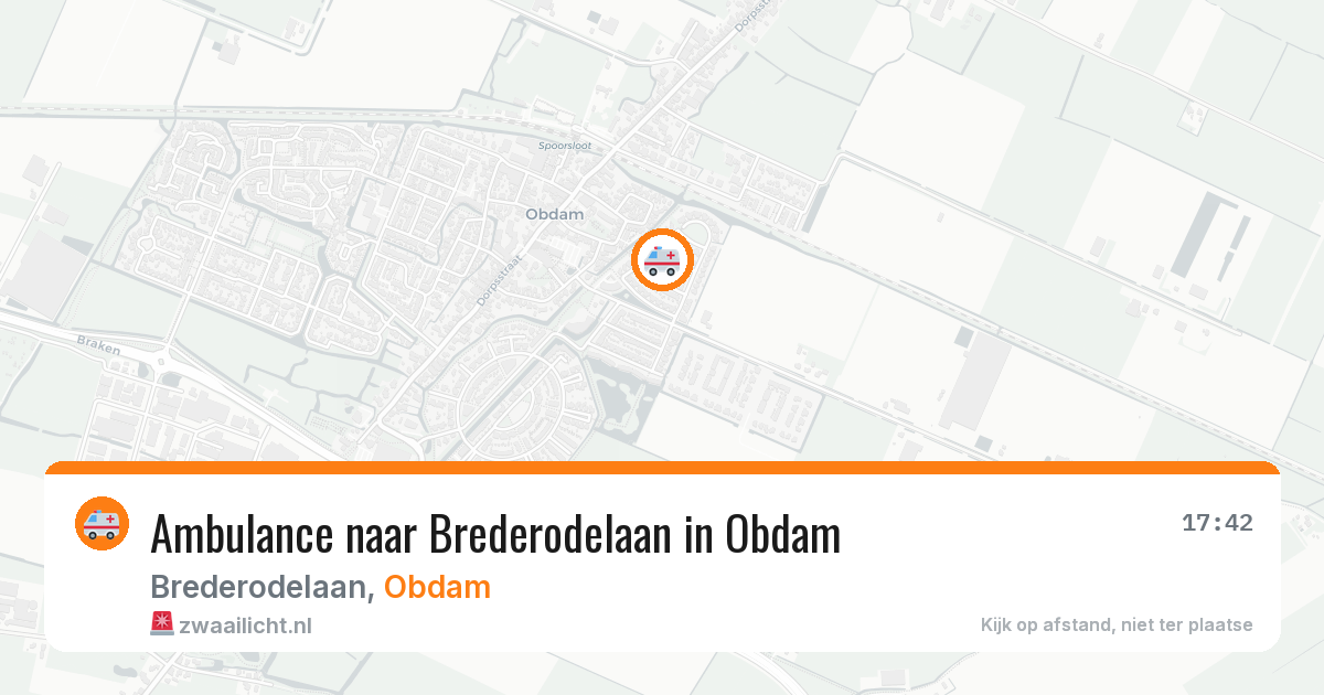 Ambulance naar Brederodelaan in Obdam — 2 jun 2026