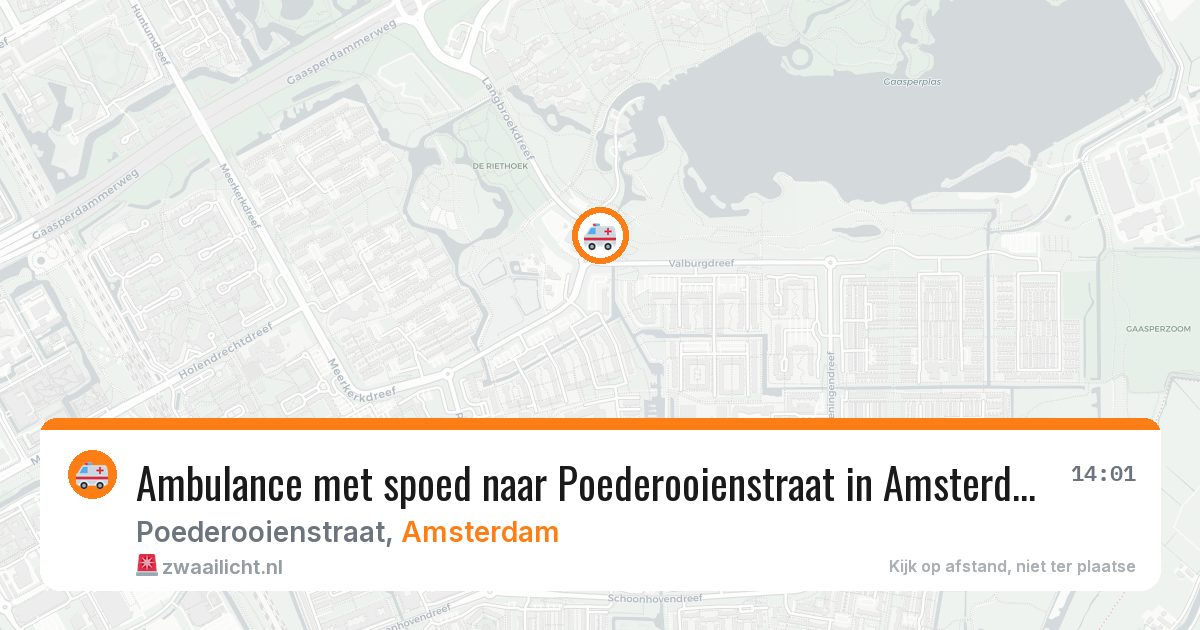 Ambulance met spoed naar Poederooienstraat in Amsterdam — 30 jul 2026